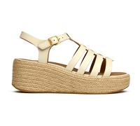 Fitflop Women's PLATFFORMS ESPADR. Leather Fisherman Wedge Sandals, Beige, 6 UK