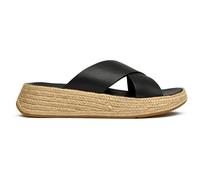 Fitflop Womens Espadrille Flatform Sandals - Black Leather - Size UK 6