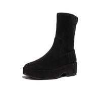 Fitflop Women's F-LUMA Stretch Suede Demi-Wedge MID-Calf Boots Ankle, Black, 4.5 UK