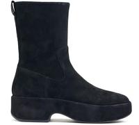 Fitflop Women's F-LUMA Stretch Suede Demi-Wedge MID-Calf Boots Ankle, Black, 6 UK