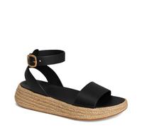 Fitflop Women's F-Mode Espadrille Leather Flatform A/Strap Sandals, Black, 7 UK