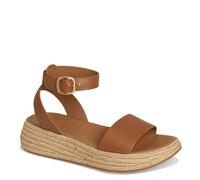 Fitflop Women's F-Mode Espadrille Leather Flatform A/Strap Sandals, Deep Tan, 6 UK