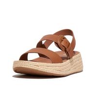 Fitflop Women's F-mode Espadrille Leather Flatform Sandals, Light Tan, 5 UK