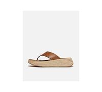 FitFlop Womens F-Mode Espadrille Leather Flatform T/Post Sandals - Deep Tan C15 - UK6 EU39 US8