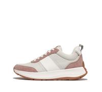 Fitflop Women's F-Mode Flow Fabric/Suede/Leather Flatform Sneakers Shoe, Dusky Pink Mix, 5 UK