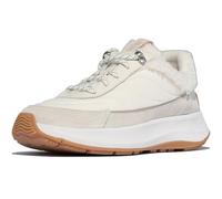 FitFlop Women's F-Mode Flow Shearling-Mix Sneakers Lightweight Durable Ergonomic Sneakers w/Chunky Sole & All-Day Cushioning, Cream Mix, 11