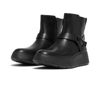 Fitflop Women's F-Mode Folded-Knot Leather Flatform Chelsea Boots, Black, 4 UK