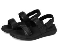 FitFlop Women's F-Mode Go Adjustable Flatform Back-Strap Sandals Wedge, All Black, 6 UK