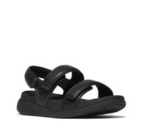FitFlop Women's F-Mode Go Adjustable Flatform Back-Strap Sandals Wedge, All Black, 6 UK
