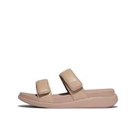 Fitflop Women's F-Mode GO Adjustable Flatform Two-BAR Slides Sandal, Beige, 8 UK