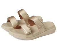 Fitflop Women's F-Mode Go Adjustable Flatform Two-bar Slides Sandal, Platino, 8 UK