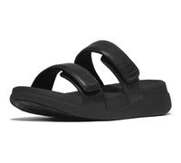 Fitflop Women's F-Mode GO Adjustable Flatform Two-BAR Slides Sandal, Black, 7 UK