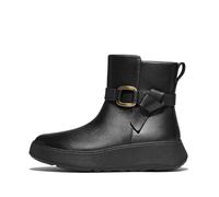 Fitflop Women's F-Mode Square-Ring Leather Flatform Ankle Boots, Black, 6 UK