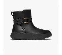 Fitflop Womens F-mode Square-ring Leather Flatform Ladies Ankle Boots Black - Size UK 5