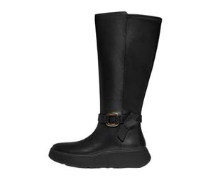 Fitflop Women's F-mode Square-ring Leather Flatform Tall BootsKnee High Boot