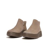 FitFlop Women's F-Mode Suede Flatform Zip Ankle Boots, Minky Grey, 7 UK
