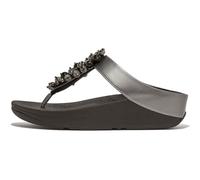 Fitflop Women's FINO BAUBLE-BEAD TOE-Post SANDALS, Pewter Black, 9 UK