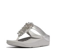 Fitflop Women's Fino Bauble-Bead Toe-Post Sandals Wedge, Silver, 3 UK