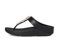 Women's FitFlop FINO CRYSTAL-CHAIN Womens Toe Post Sandals Black - Size: 8