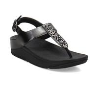 FitFlop Women's Fino Crystal-Mix Wedge Sandal, All Black, 7 UK