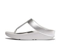 Fitflop Women's FINO GLITTERDUST Metallic Toe-Post Sandals, Silver, 7 UK