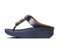 Fitflop Women's Fino Toe Post - Galaxy Bead Flip Flop, Maritime Blue, 6 UK