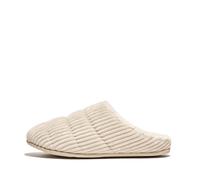 Fitflop Womens Fit Flop Chrissie Fleece-Lined Corduroy Slippers in Ivory - Size UK 4