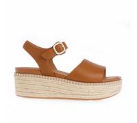 Women's FitFlop ELOISE BACK STRAP Womens Espadrille Light Tan - Brown - Size: 8