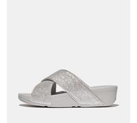 Fitflop Womens Fit Flop Lulu Glitterdust Cross Sliders in Silver - Size UK 8