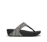 Fitflop Womens Fit Flop Lulu Shimmerweave Toe-Post Sandals in Black - Size UK 4