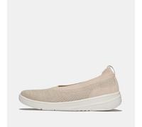 Fitflop Womens Fit Flop Super-Q Knit Ballet Flats in Beige Leather - Size UK 7