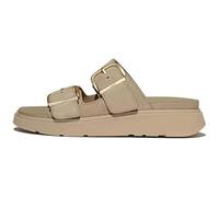 FitFlop womens Gen Ff Buckle Two Bar Suede Slides, Cappuccino, 10