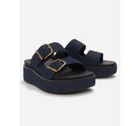 FitFlop Womens GEN-FF Max Buckle Two-Bar Denim Slides - Dark Denim D71
