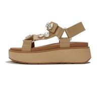 FitFlop Womens Gen-Ff Max Ultra-Jewel Leather Back-Strap Sandals, Cappuccino, 8