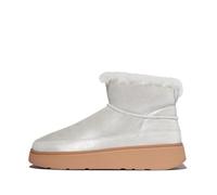 Fitflop Women's GEN-FF Ultra-MINI Metallic D/Faced Shearling Boots, Silver, 6 UK