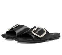 Fitflop Women's Gracie Crystal Maxi-buckle Metallic-leather SlidesSandal