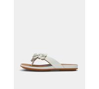 FitFlop Ladies Gracie Floral Leather Flip Flops, Urban White, 7 UK