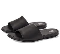 Fitflop Women's Gracie Leather Cross Sledge Slide Sandals, all black, 4 UK