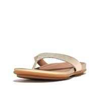 Fitflop Women's Gracie Leather FLIP-Flops, Platino, 6 UK