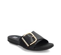 FitFlop Womens Black Gracie Maxi-Buckle Leather Slide