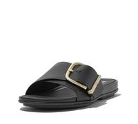 FitFlop Womens Black Gracie Maxi-Buckle Leather Slide