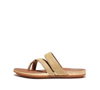 Fitflop Women's Gracie SHIMMERLUX Strappy Toe-Post Sandals, Platino, 4 UK