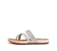 Fitflop Women's Gracie SHIMMERLUX Strappy Toe-Post Sandals, Silver, 3 UK