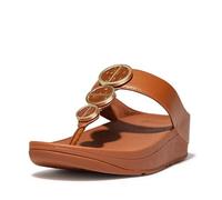 FitFlop Womens Halo Metallic Trim Toe Post Sandals Light Tan 6