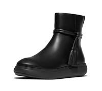 Fitflop Womens Iq-comff Tassel Leather Short Ankle Boot, All Black, 5 UK