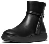 FitFlop iQ-COMFF TASSEL LEATHER Ladies Short Boots All Black - UK 6