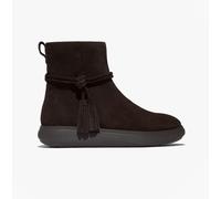 Fitflop Womens Iq-comff Tassel Suede Ladies Short Boots Chocolate Brown - Size UK 4