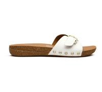 Fitflop Iqushion Adjustable Buckle Leather Slides White EU 39 Woman
