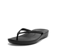 Fitflop Iqushion Rubber Women's Toe Post Sandals - All Black / UK 6.5 | US 8.5 Women | EU 40 / Medium