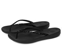 Fitflop Women's iQUSHION Multi-Crystal Ergonomic FLIP-Flops, Black, 4 UK